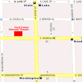 Ford Center for the Performing Arts Map