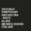 Chicago Symphony Orchestra Muti Glass Mendelssohn Italian, Symphony Center Orchestra Hall, Chicago
